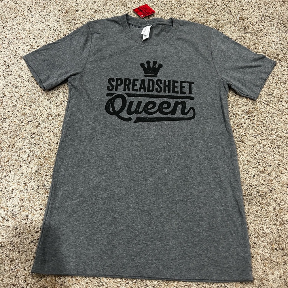 Gray Spreadsheet Queen Tee